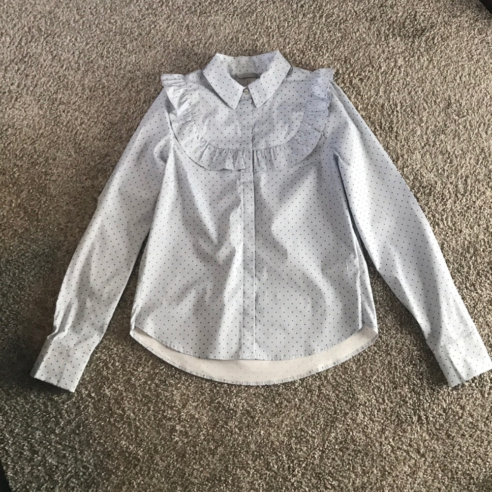 H&M Women's Ruffle Button Up Shirt